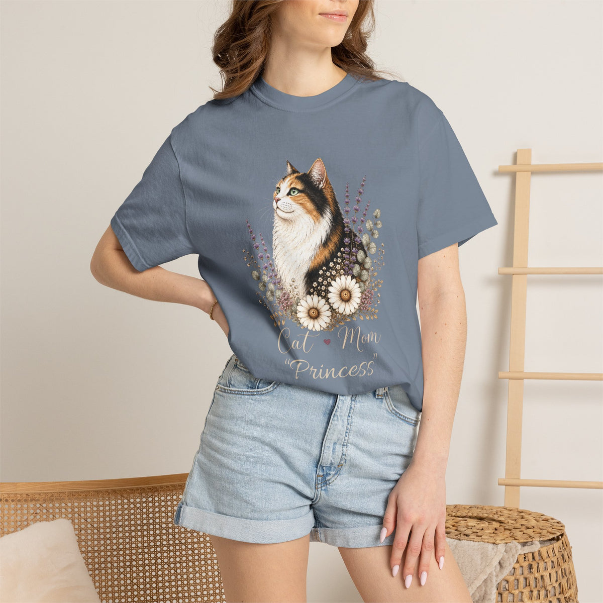 Personalized Calico Cat Mom Comfort Colors® T-Shirt