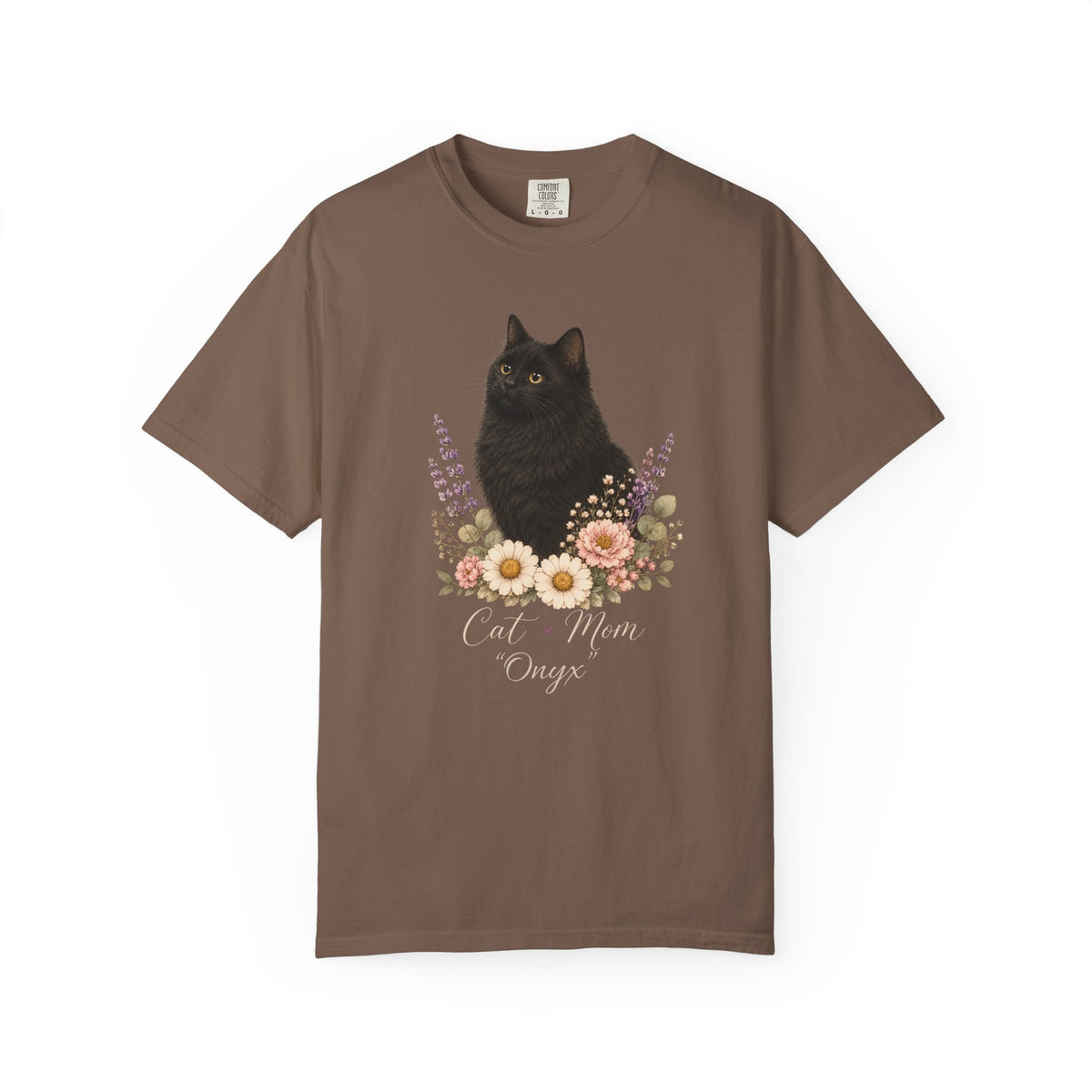 Personalized Black Cat Mom Comfort Colors® T-Shirt