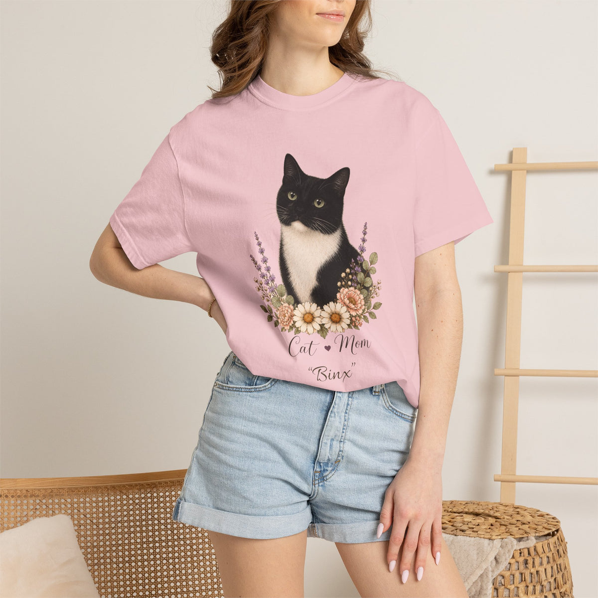 Personalized Black/White Cat Comfort Colors® T-Shirt