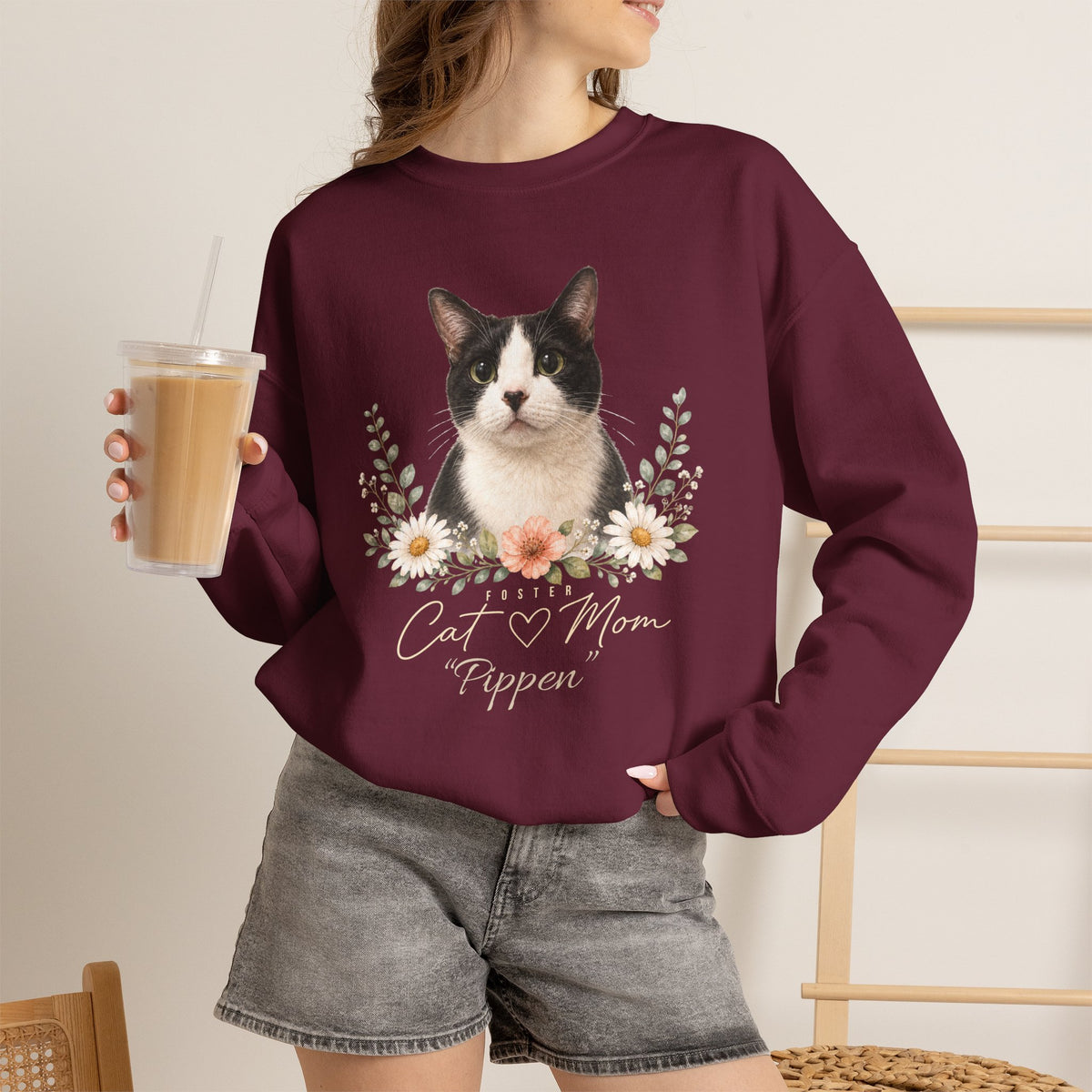 Personalized Foster Cat Mom Gildan® Sweatshirt