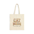 Personalized Cat Mom Canvas Tote Bag