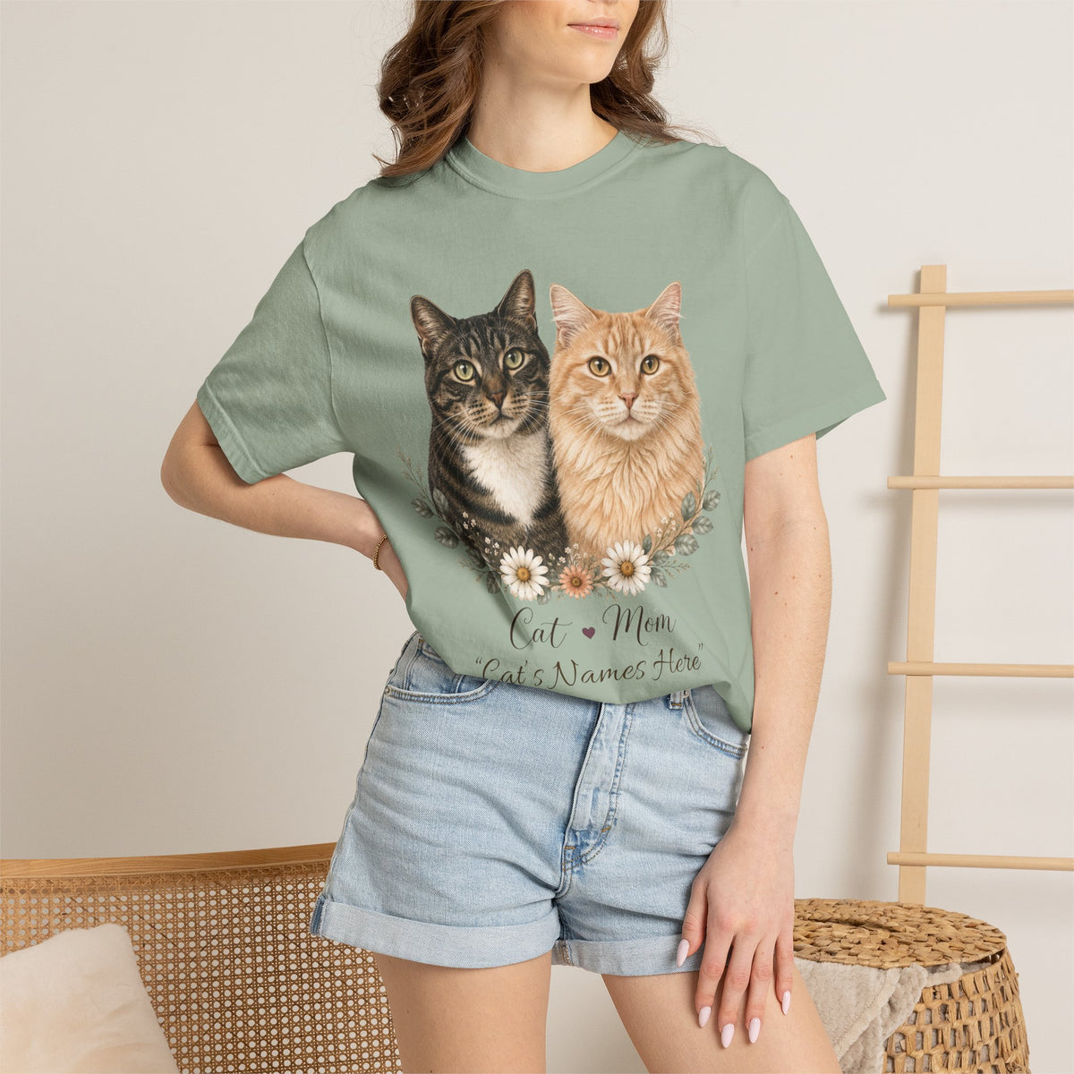 Personalized Multi-Cat Mom Comfort Colors® T-Shirt