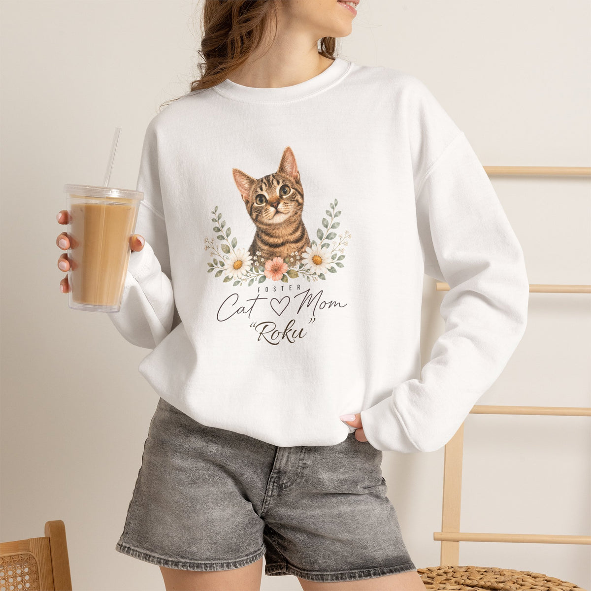 Personalized Foster Cat Mom Gildan® Sweatshirt