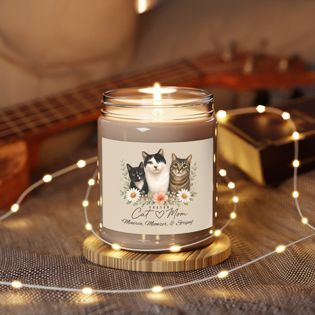 Personalized FOSTER Cat Mom Scented Soy Candle