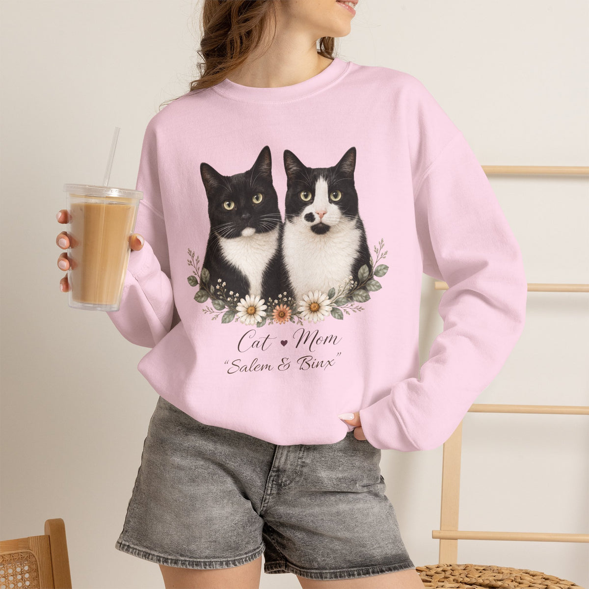 Personalized Multi-Cat Mom Gildan® Sweatshirt