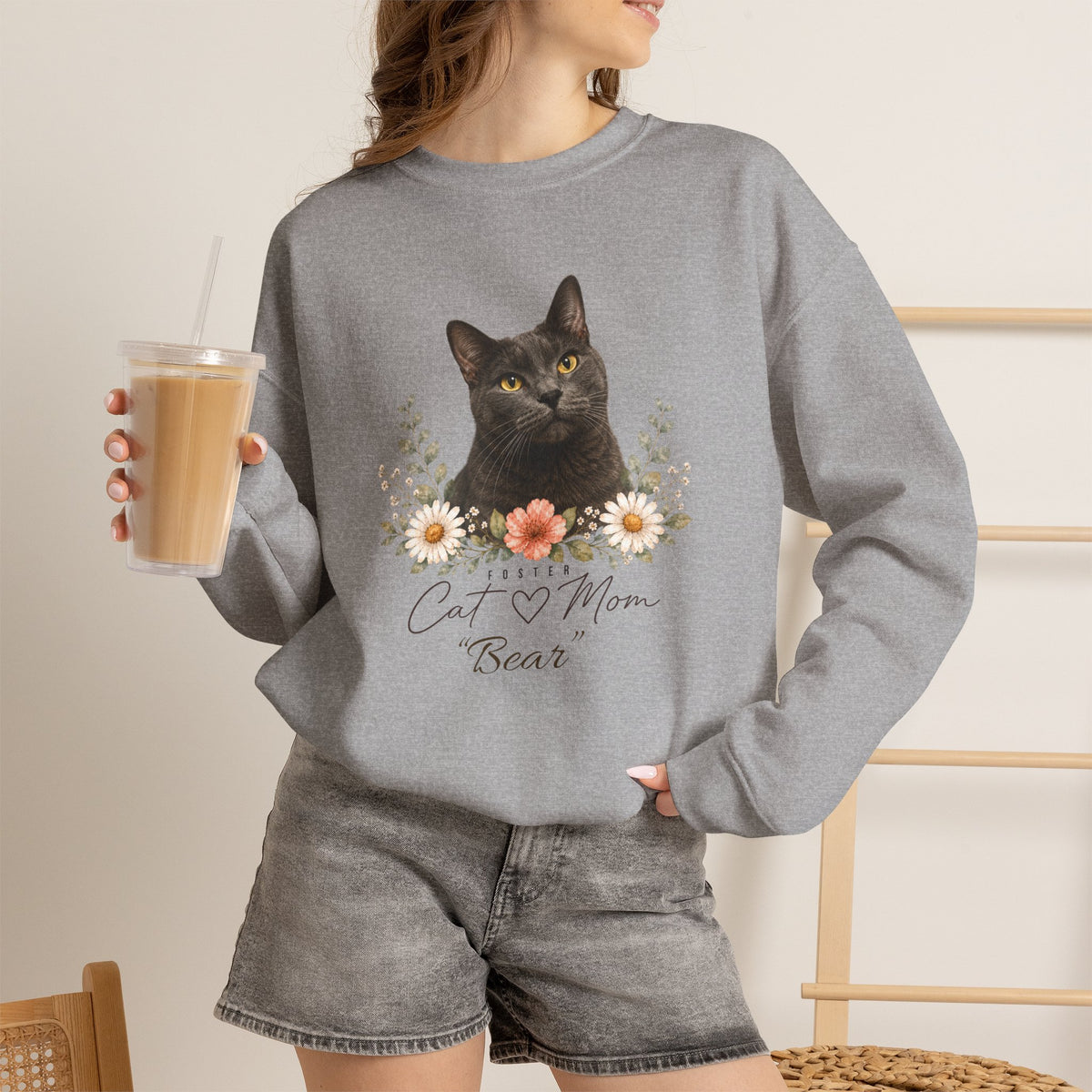 Personalized Foster Cat Mom Gildan® Sweatshirt