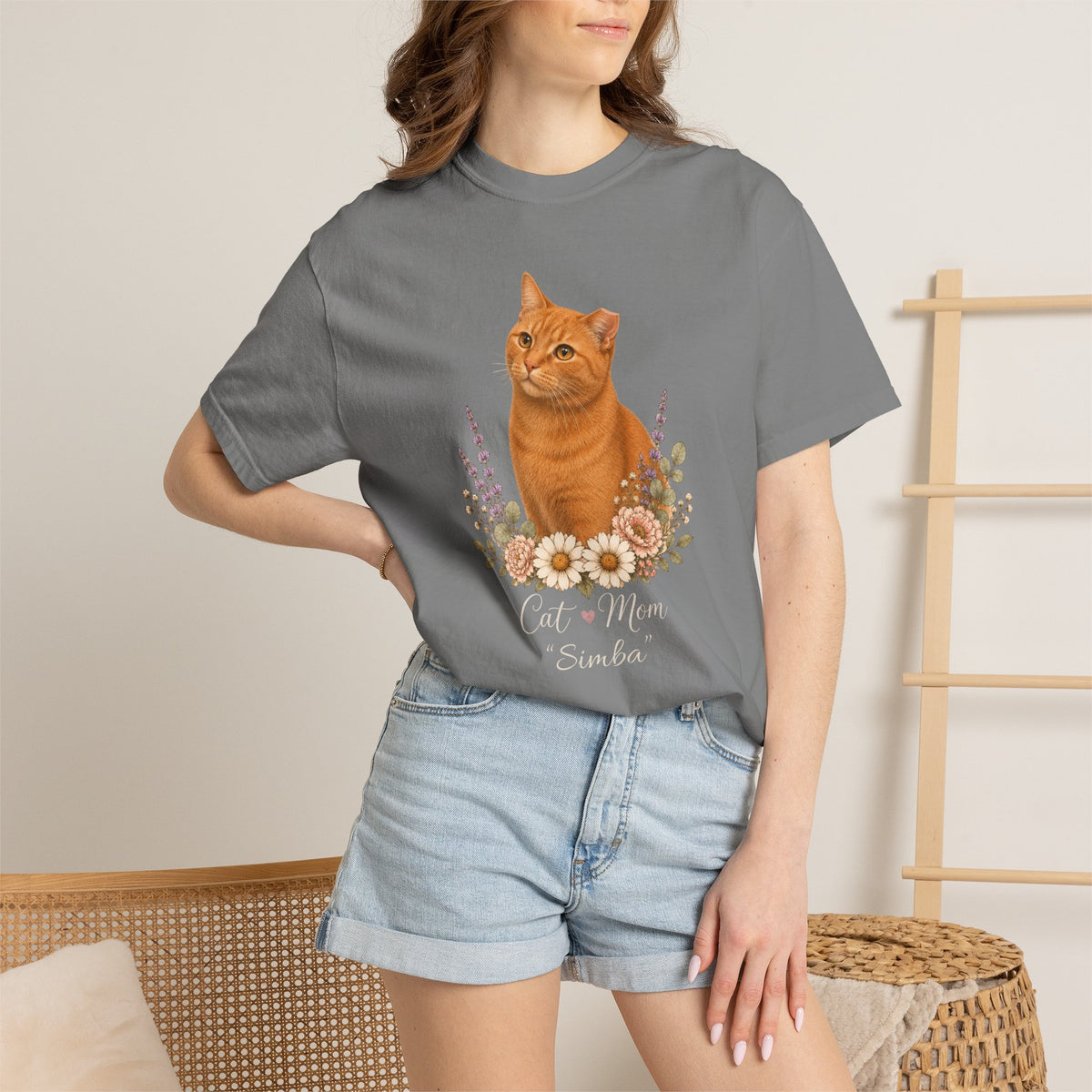 Personalized Orange TNR Cat Mom Comfort Colors® T-Shirt