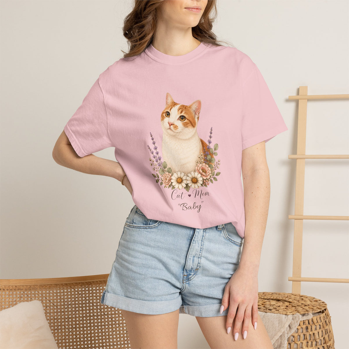 Personalized Tabby Cat Mom Comfort Colors® T-Shirt
