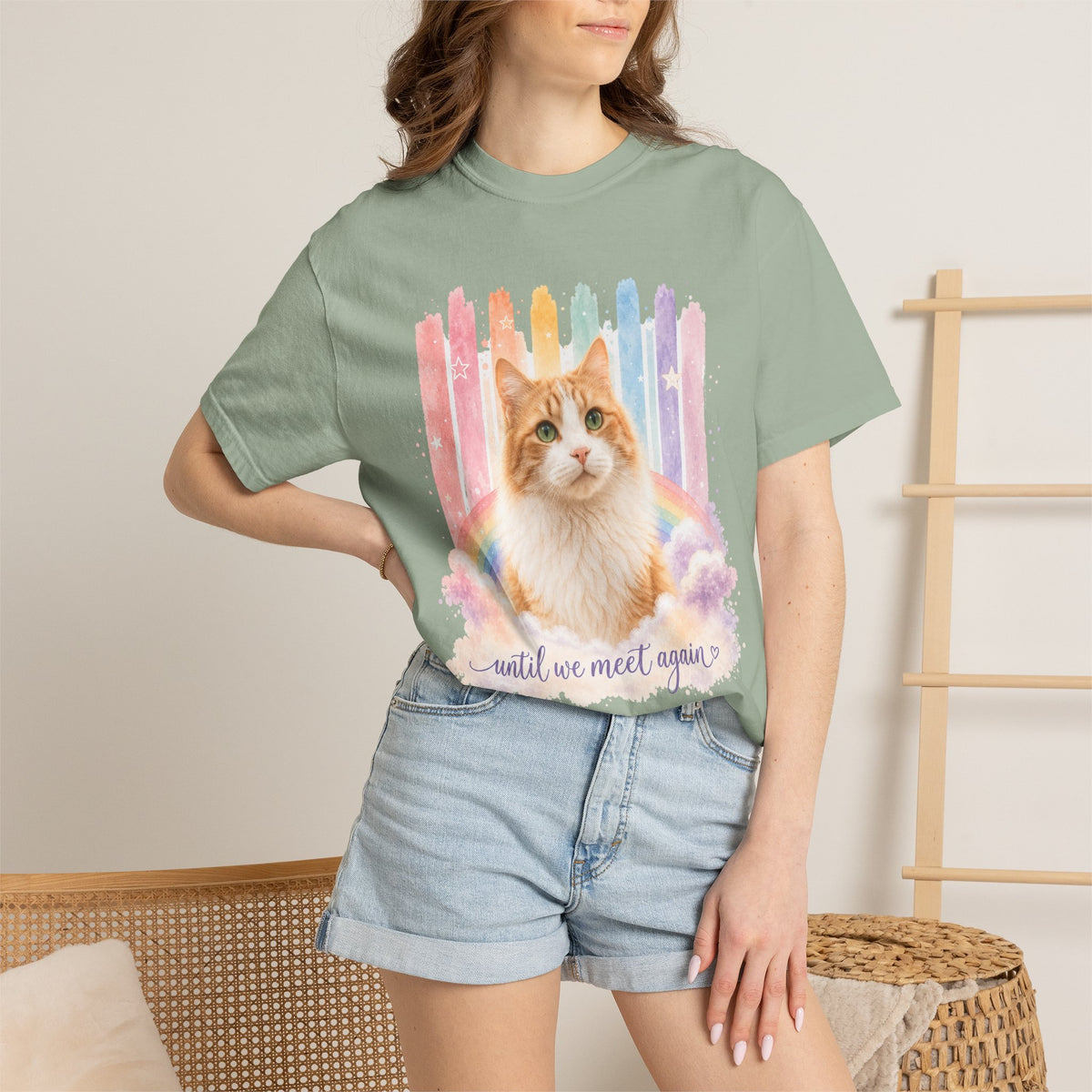 Personalized Rainbow Memorial Cat Comfort Colors® T-Shirt