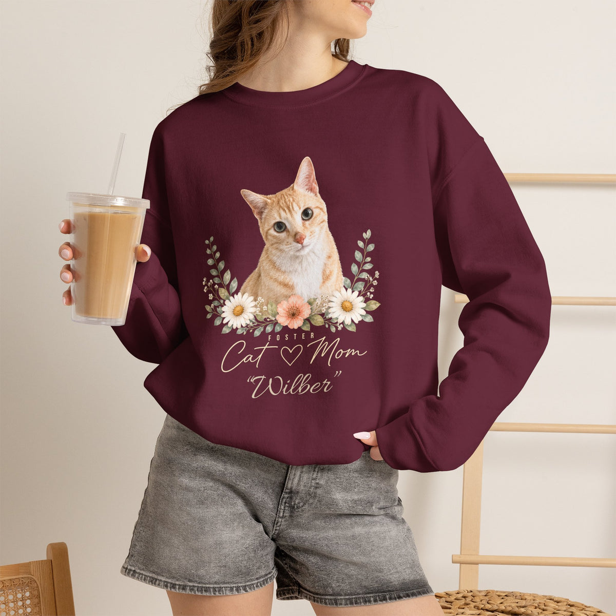 Personalized Foster Cat Mom Gildan® Sweatshirt