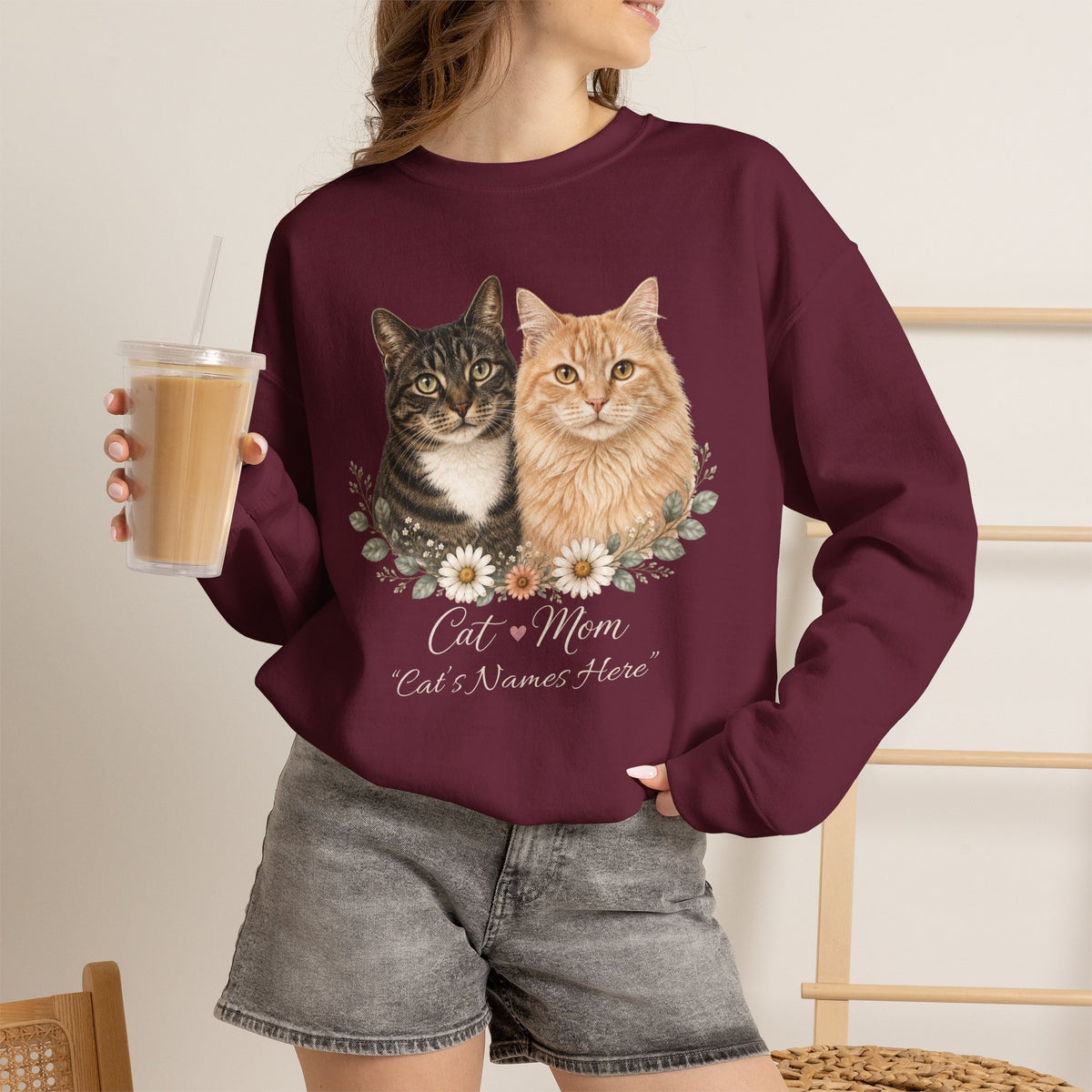 Personalized Multi-Cat Mom Gildan® Sweatshirt