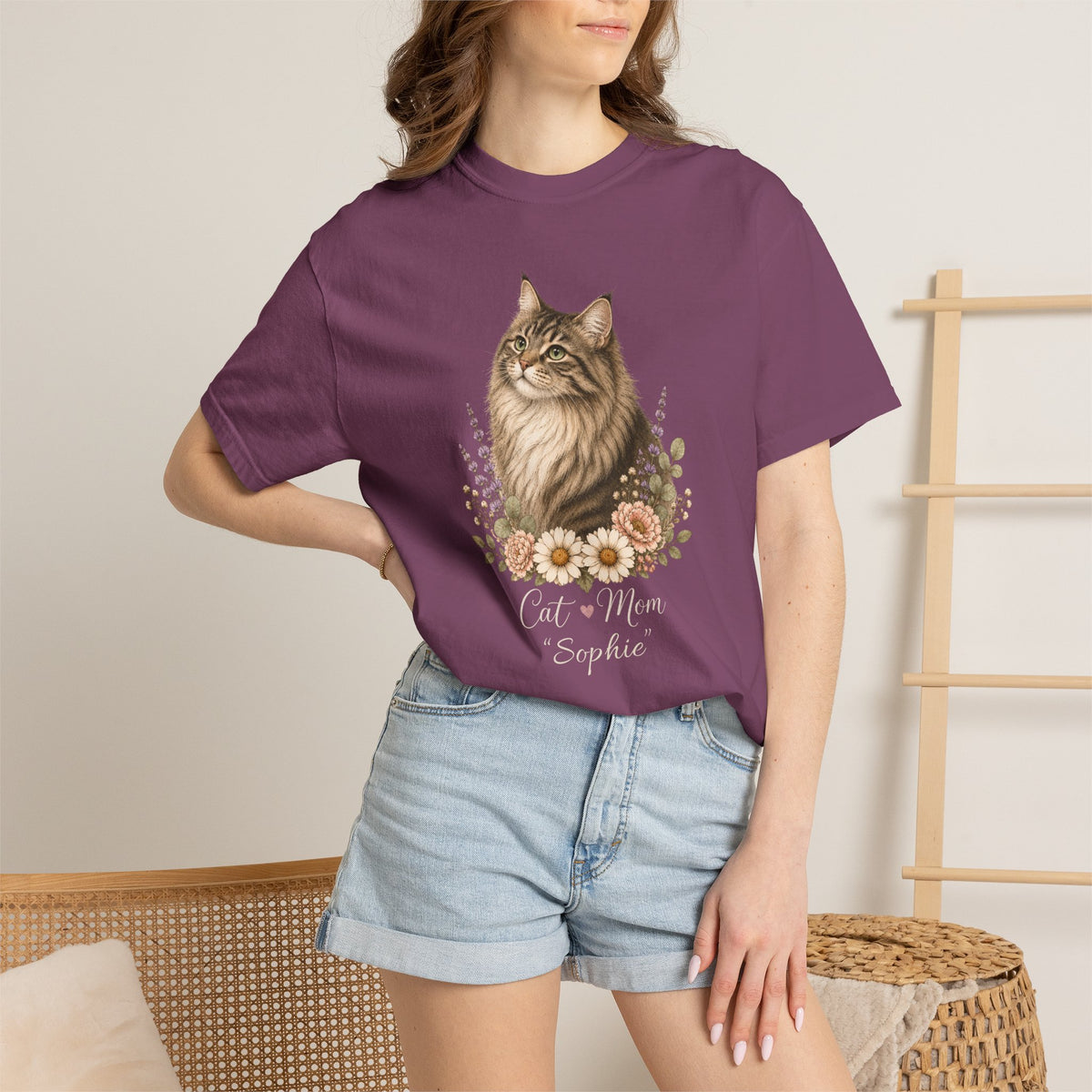 Personalized Norwegian Cat Mom Comfort Colors® T-Shirt