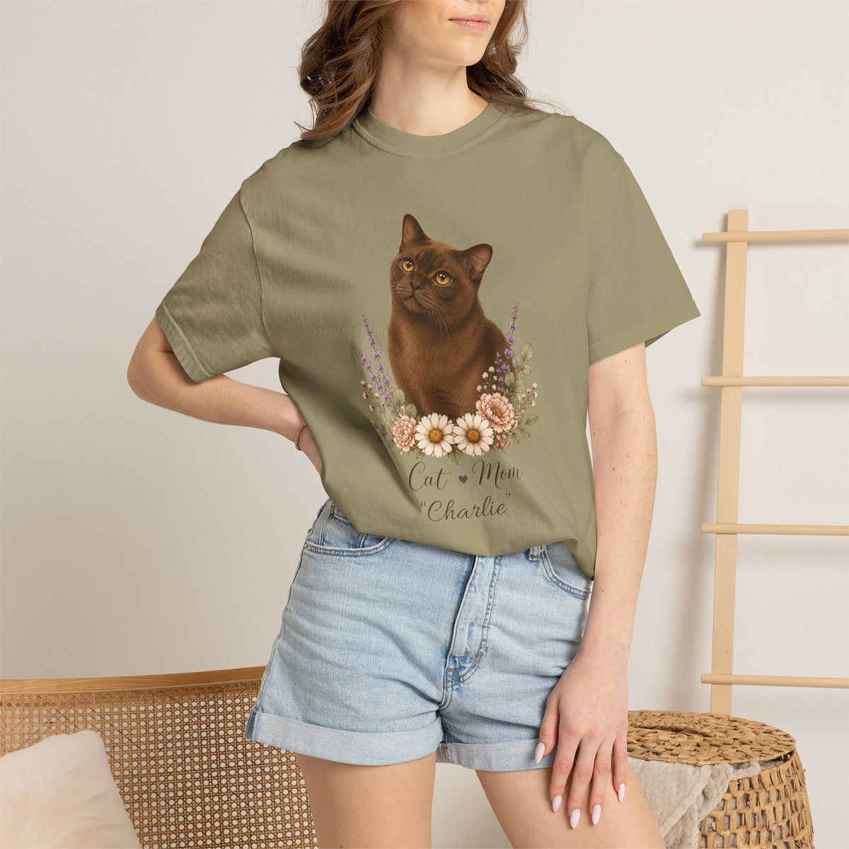 Personalized Sable Burmese Cat Mom Comfort Colors® T-Shirt