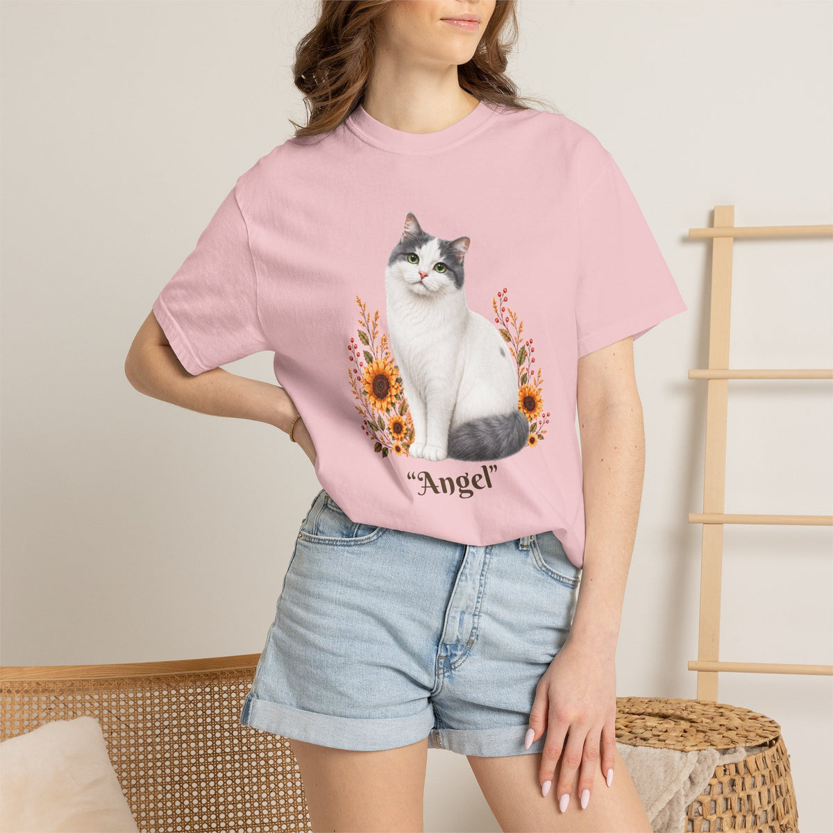 Personalized Turkish Van Sunflower Comfort Colors® T-Shirt