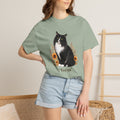Personalized Black and White Cat  Sunflower Comfort Colors® T-Shirt