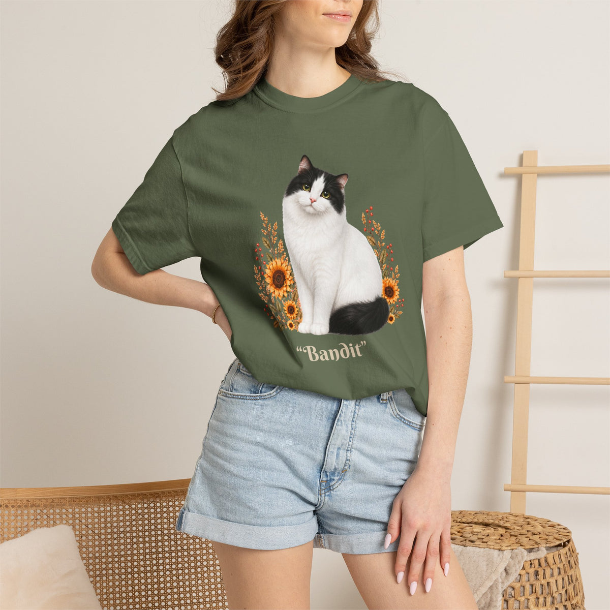 Personalized Turkish Van Sunflower Comfort Colors® T-Shirt