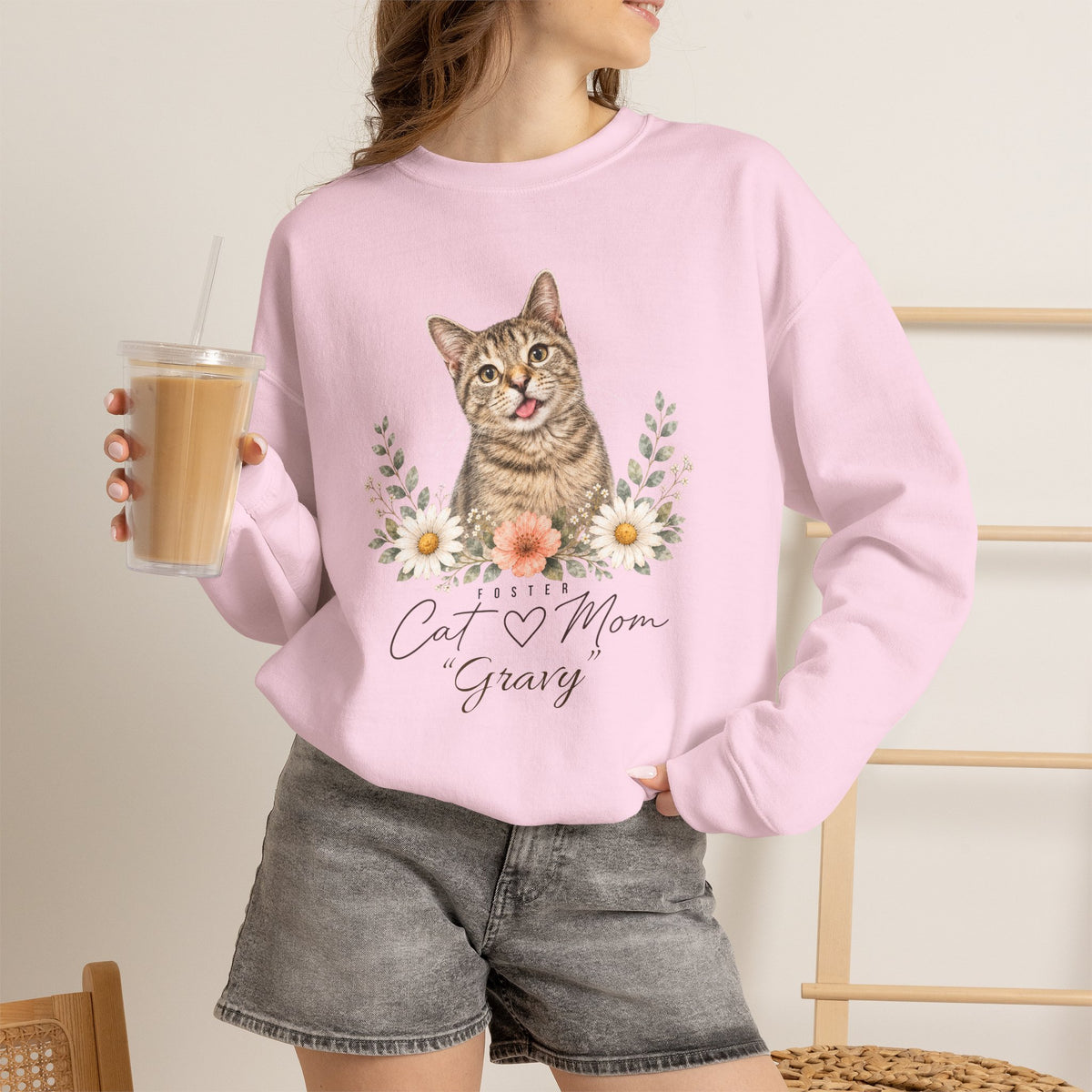 Personalized Foster Cat Mom Gildan® Sweatshirt
