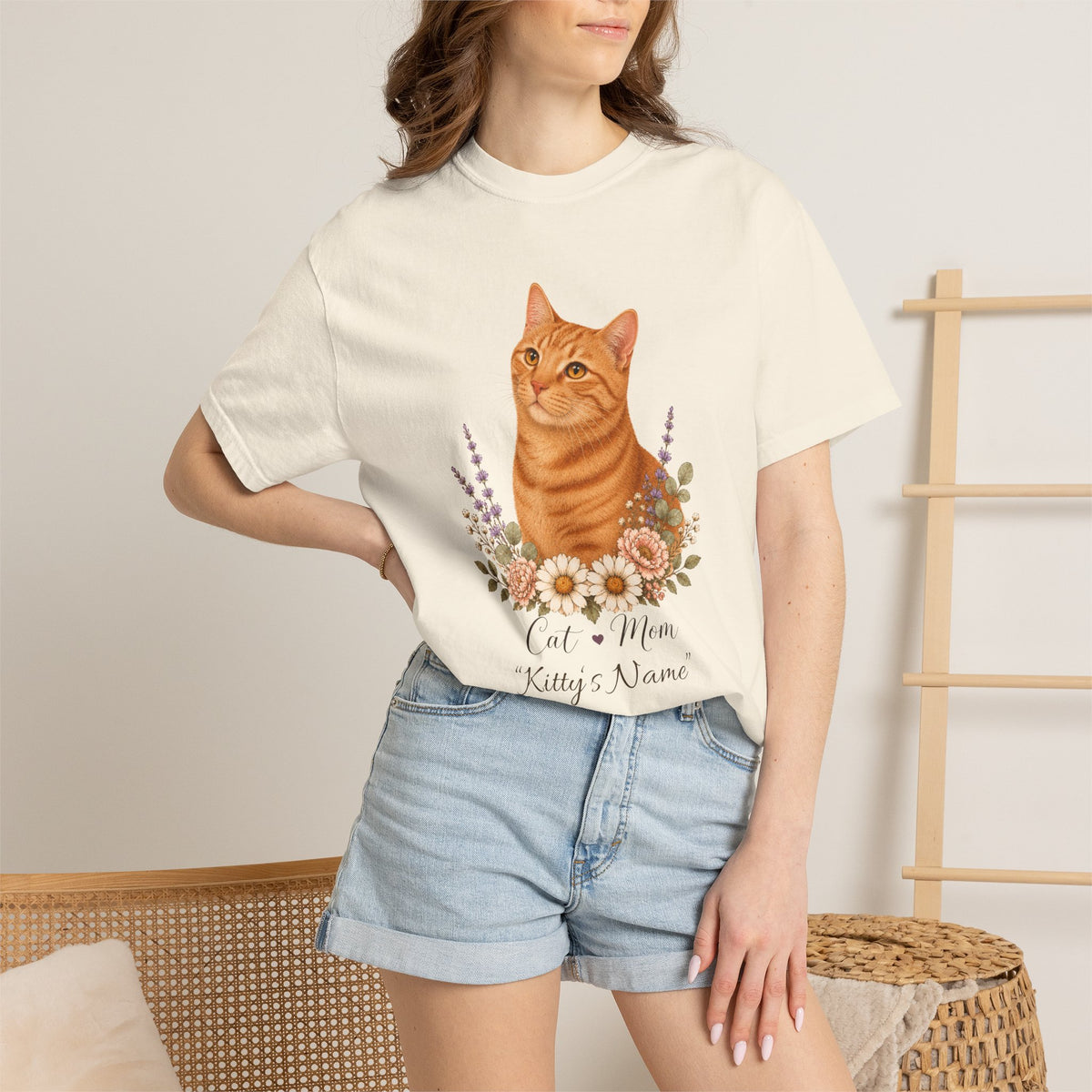 Personalized Orange Tabby Cat Comfort Colors® T-Shirt