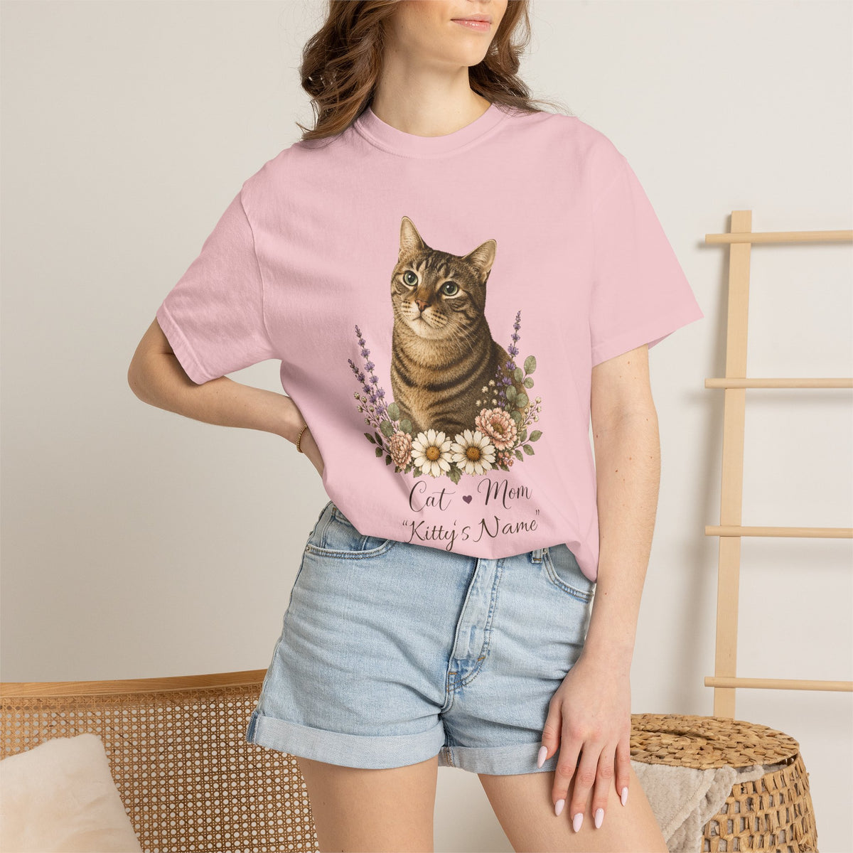 Personalized Brown Tabby Cat Comfort Colors® T-Shirt