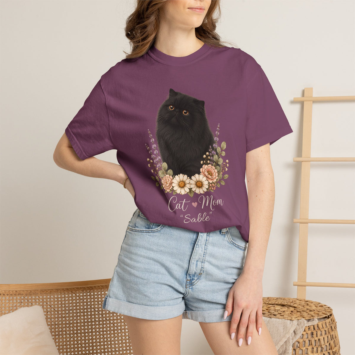 Personalized Black Persian Cat Mom Comfort Colors® T-Shirt