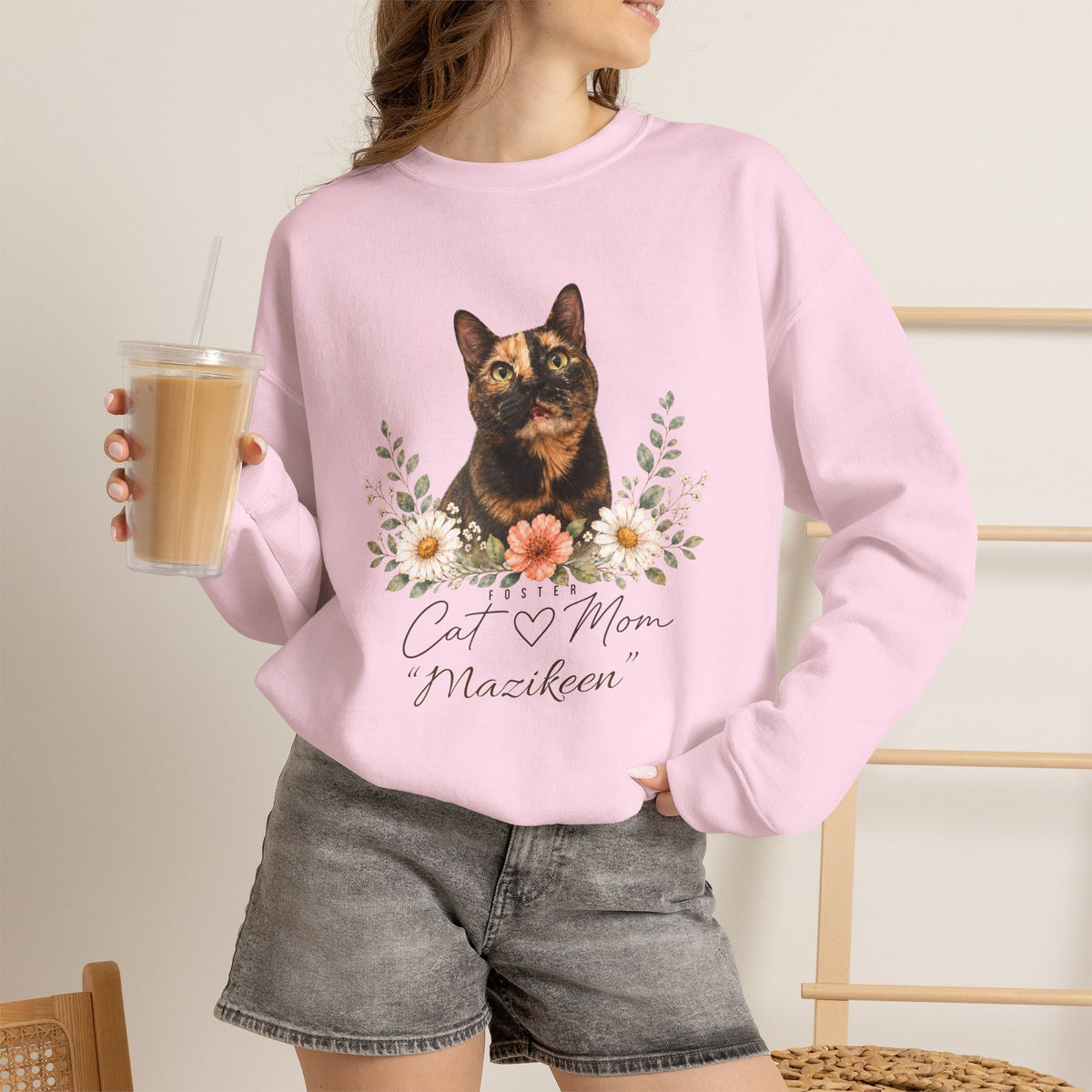 Personalized Foster Cat Mom Gildan® Sweatshirt