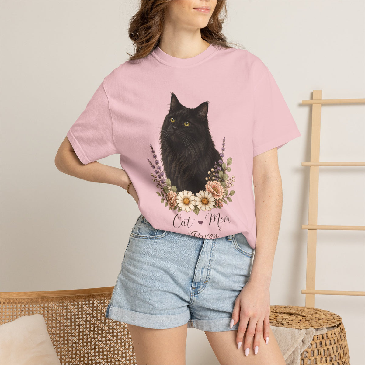 Personalized Black Maine Coon Cat Mom Comfort Colors® T-Shirt