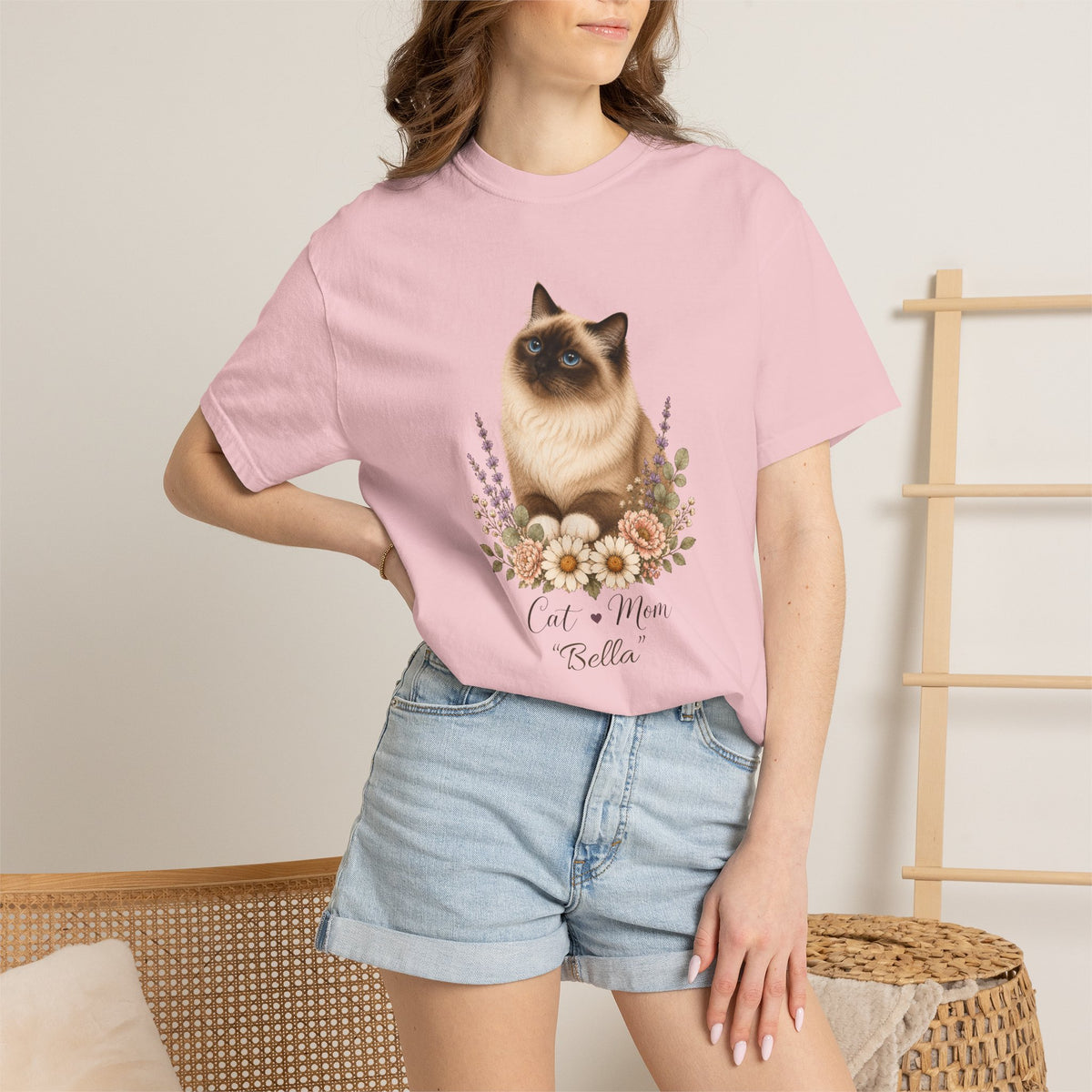 Personalized Seal Point Birman Cat Mom Comfort Colors® T-Shirt