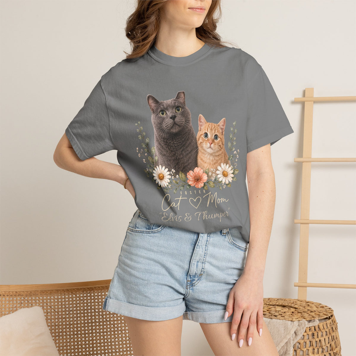 Personalized Foster Cat Mom Comfort Colors® T-Shirt