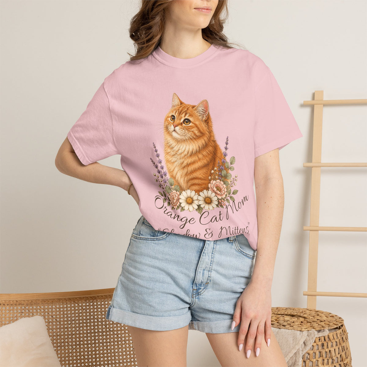 Personalized Orange Cat Mom Comfort Colors® T-Shirt