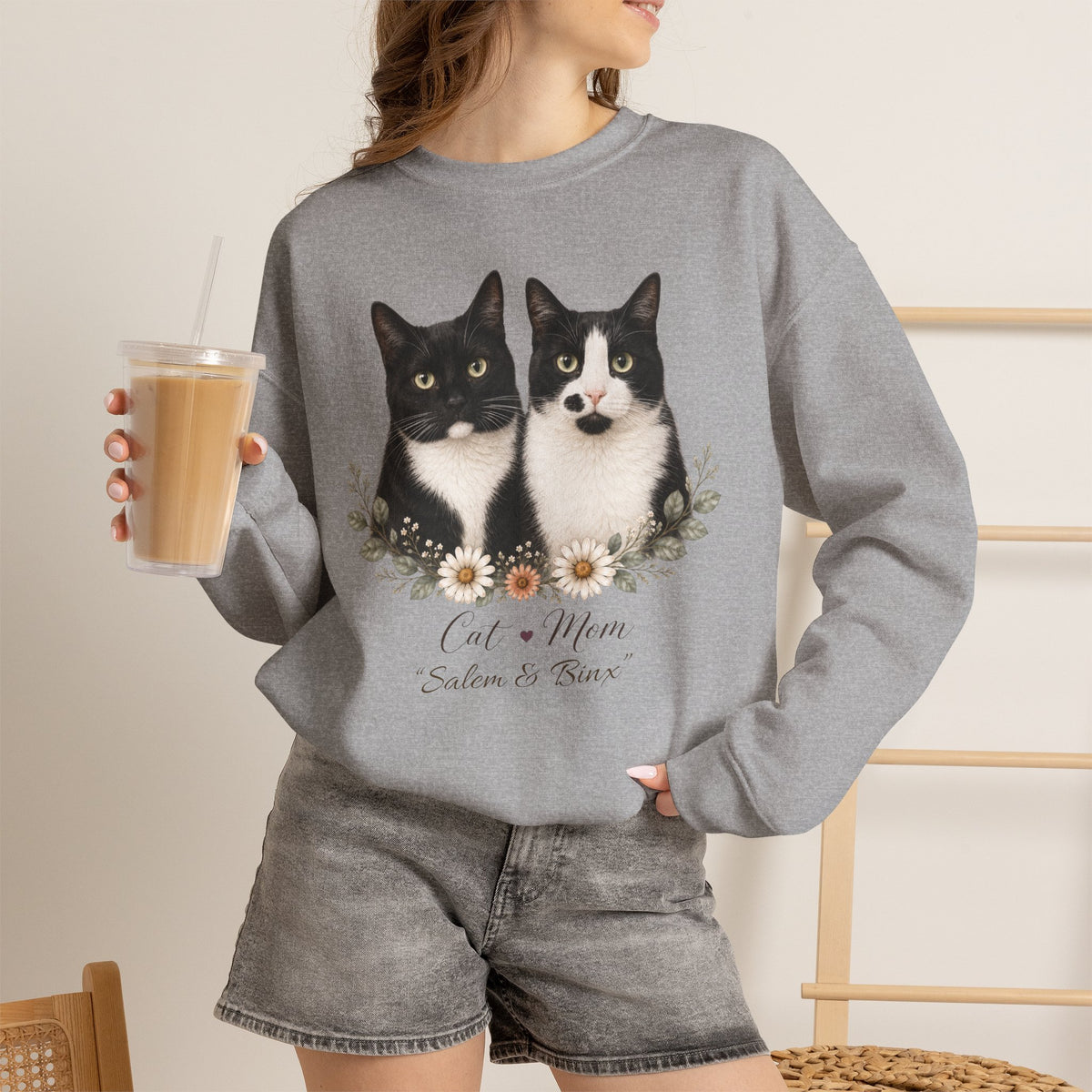 Personalized Multi-Cat Mom Gildan® Sweatshirt