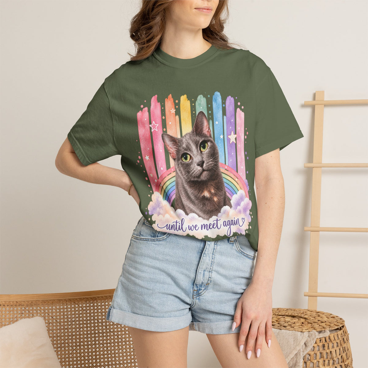 Personalized Rainbow Memorial Cat Comfort Colors® T-Shirt
