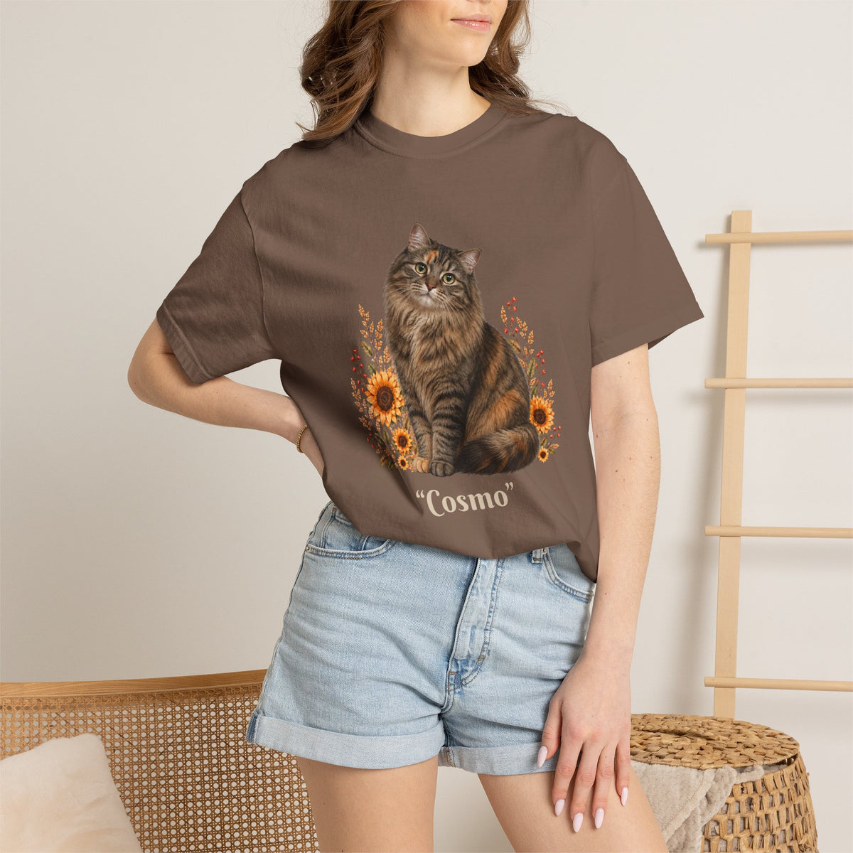 Personalized Torbie Cat  Sunflower Comfort Colors® T-Shirt