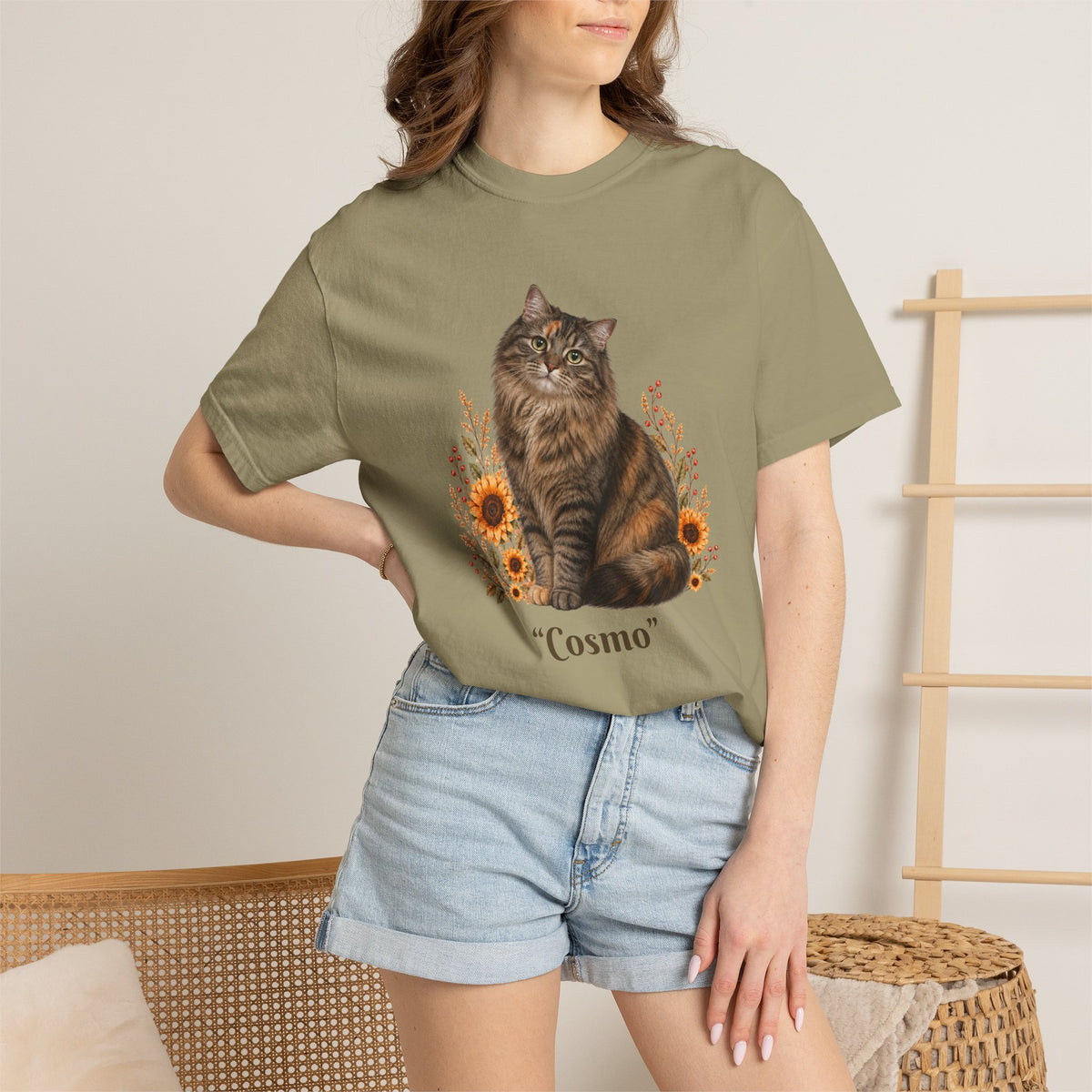Personalized Torbie Cat  Sunflower Comfort Colors® T-Shirt