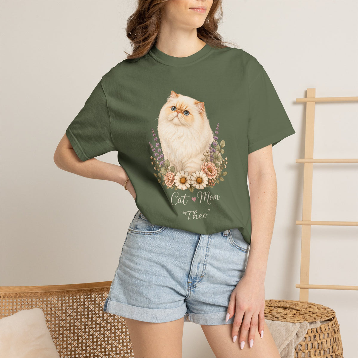 Personalized Flame Point Persian Cat Mom Comfort Colors® T-Shirt