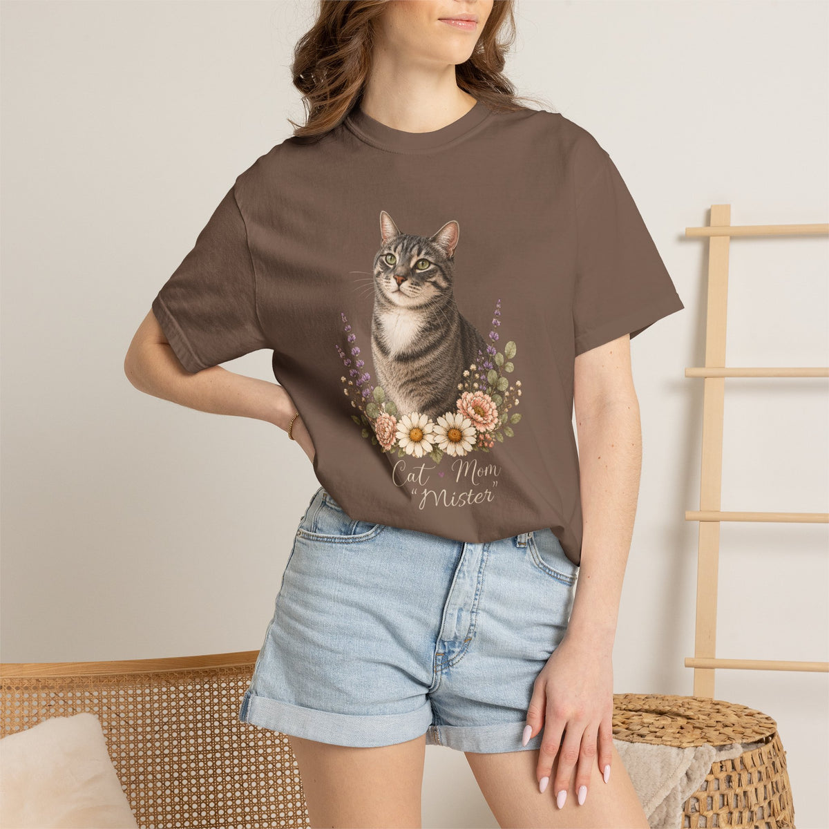 Personalized Tabby Cat Mom Comfort Colors® T-Shirt