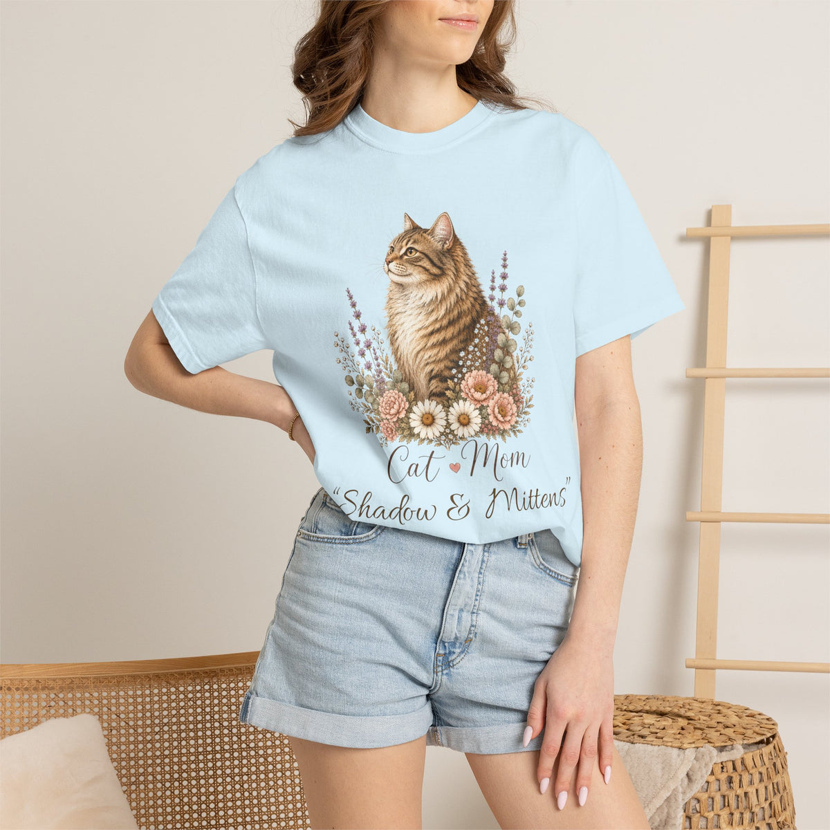 Personalized Brown Tabby Cat Mom Comfort Colors® T-Shirt