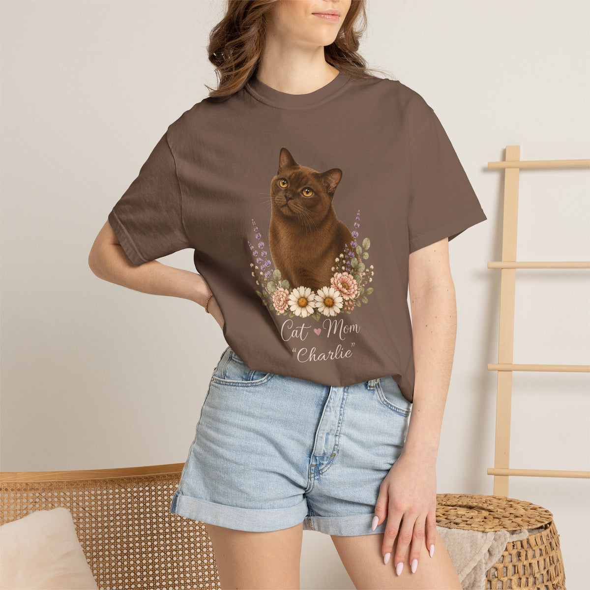 Personalized Sable Burmese Cat Mom Comfort Colors® T-Shirt