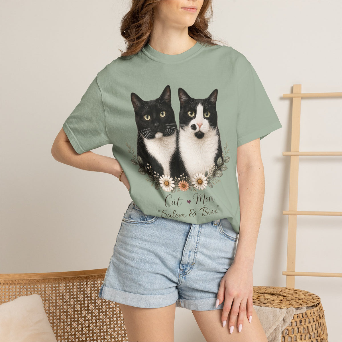 Personalized Multi-Cat Mom Comfort Colors® T-Shirt
