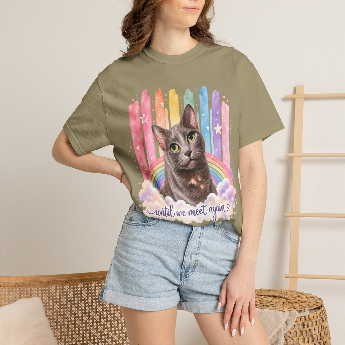 Personalized Rainbow Memorial Cat Comfort Colors® T-Shirt