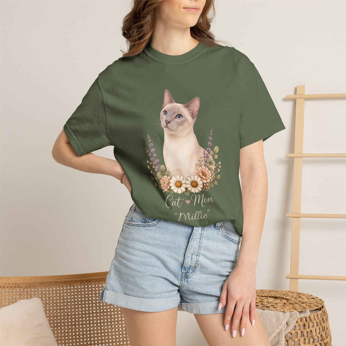 Personalized Lilac Point Siamese Cat Mom Comfort Colors® T-Shirt