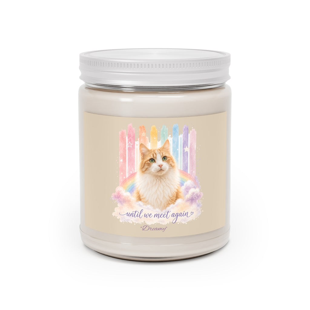 Personalized Rainbow Memorial Cat Scented Soy Candle