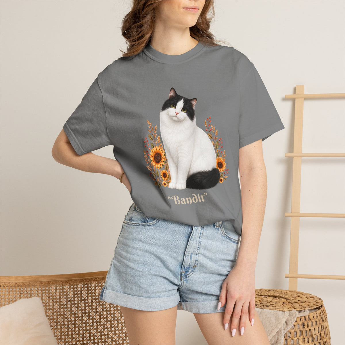 Personalized Turkish Van Sunflower Comfort Colors® T-Shirt