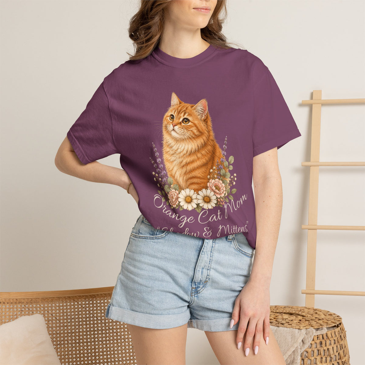 Personalized Orange Cat Mom Comfort Colors® T-Shirt