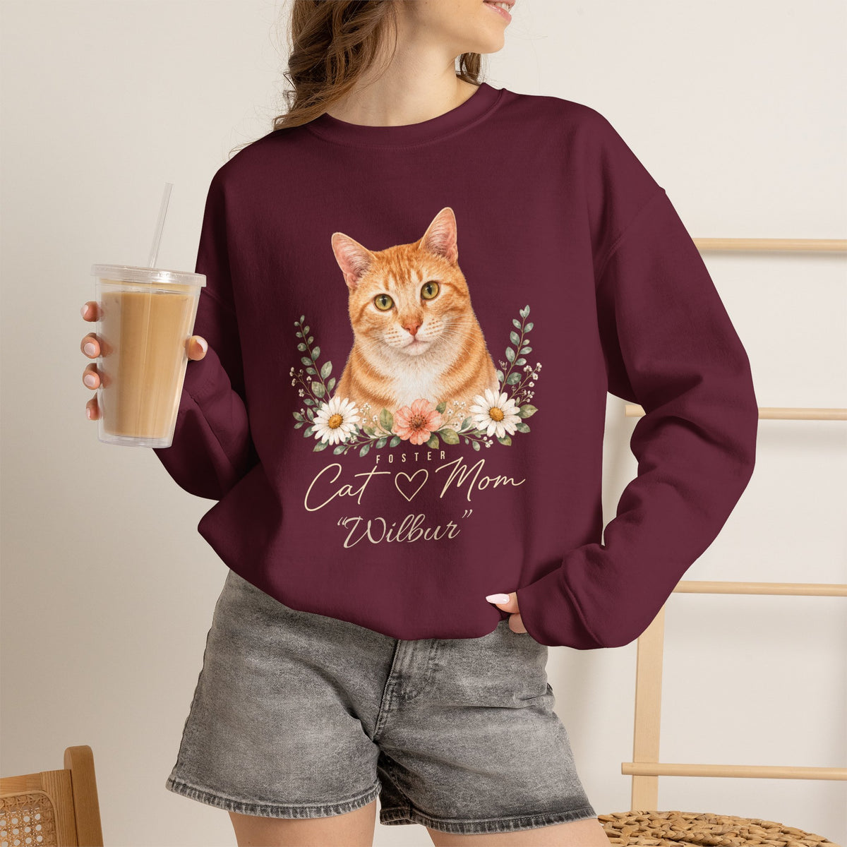 Personalized Foster Cat Mom Gildan® Sweatshirt