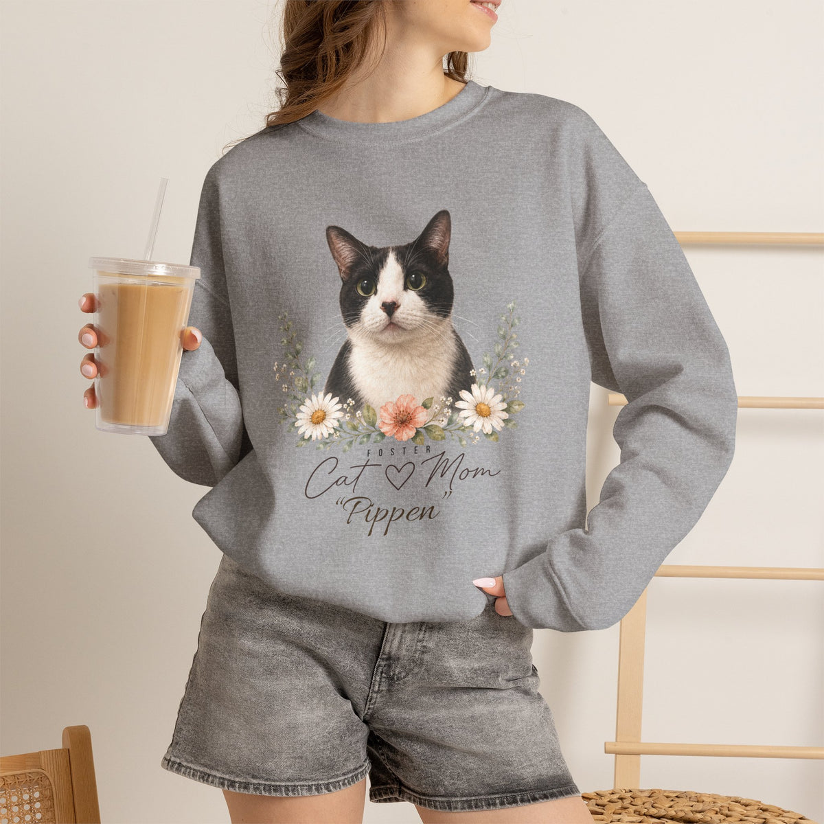Personalized Foster Cat Mom Gildan® Sweatshirt