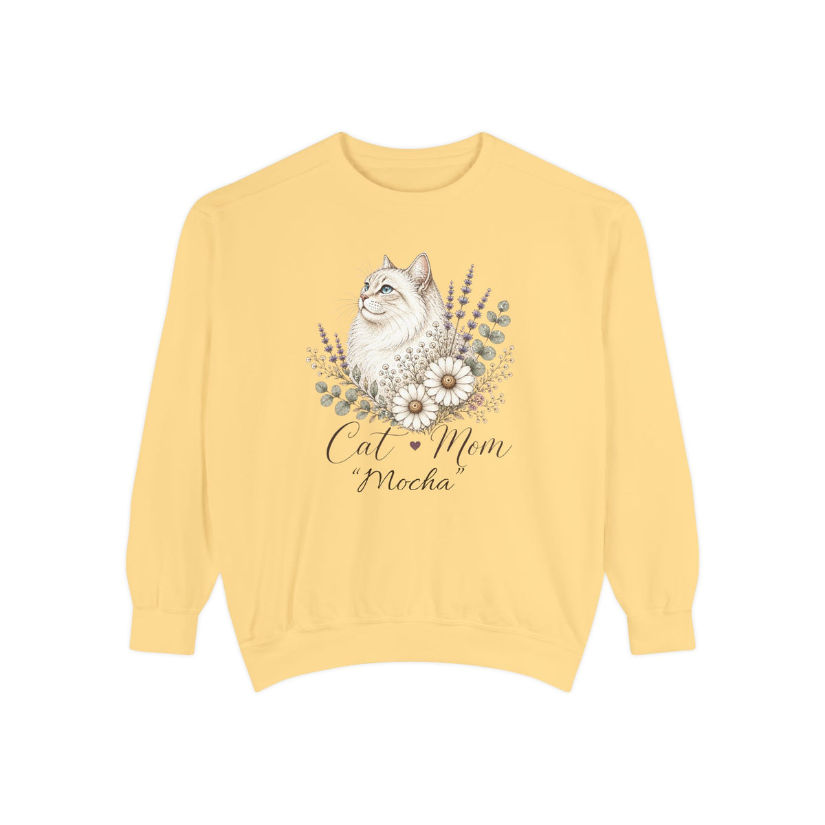 Personalized Cat Mom Comfort Colors® Sweatshirt