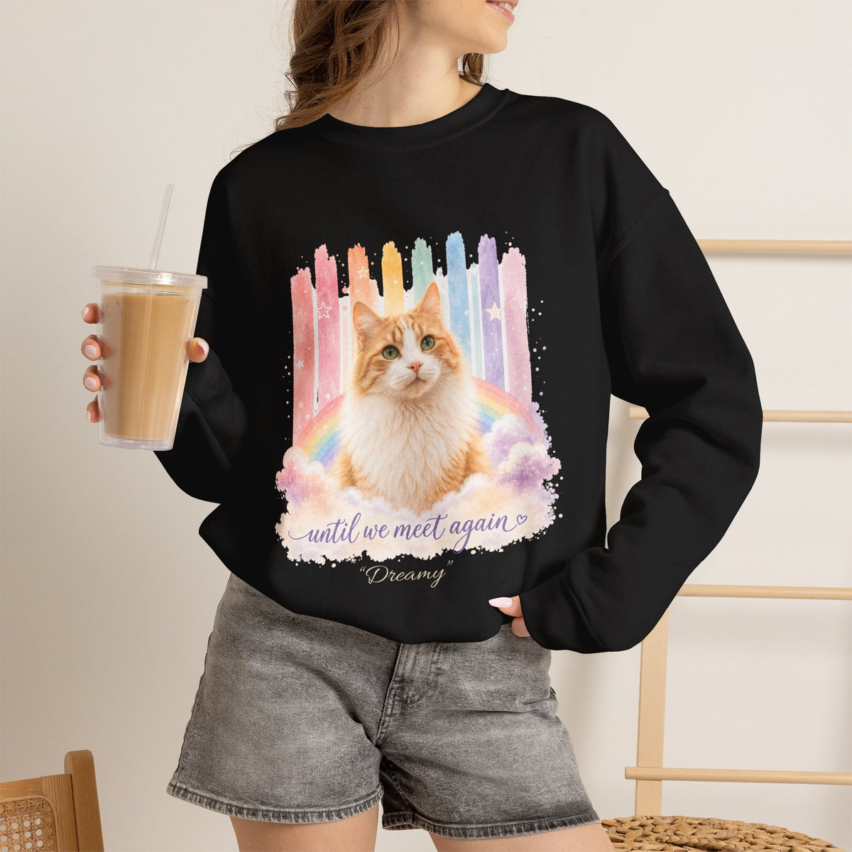 Personalized Rainbow Memorial Cat Gildan® Sweatshirt
