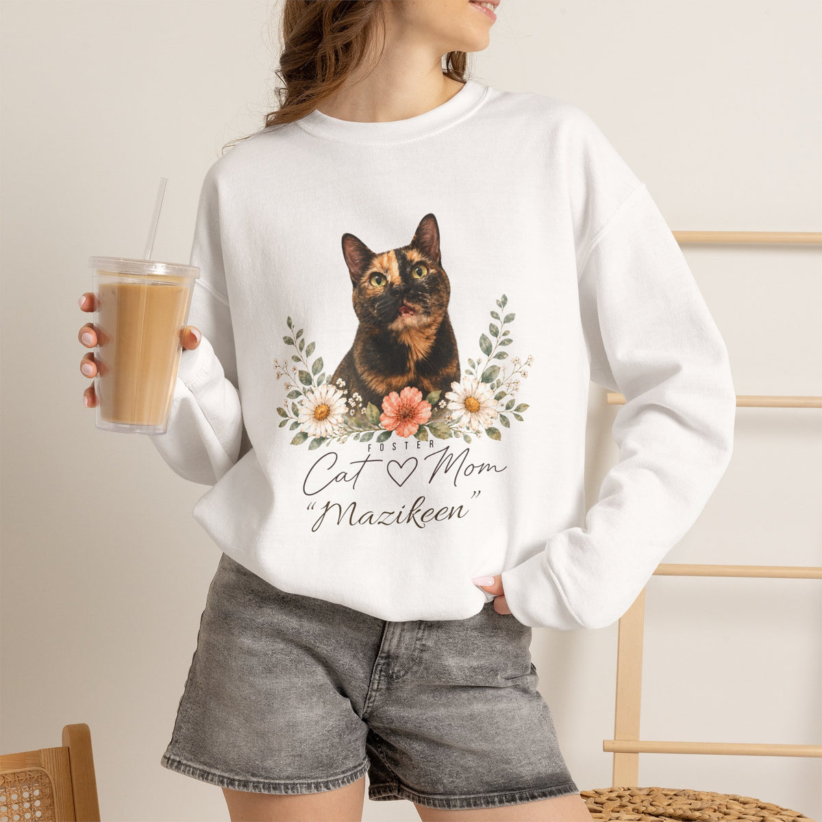 Personalized Foster Cat Mom Gildan® Sweatshirt