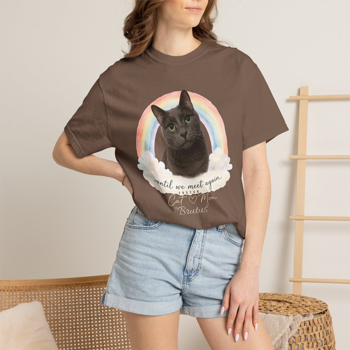 Personalized Rainbow Memorial Foster Cat Mom Comfort Colors® T-Shirt