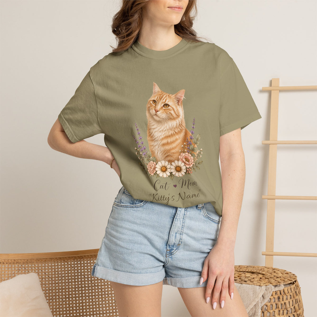 Personalized Orange Tabby Cat Comfort Colors® T-Shirt